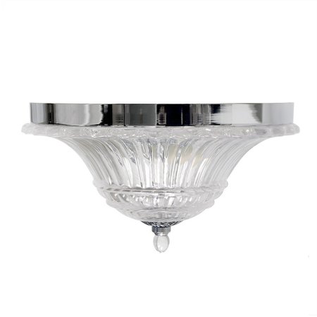 LALIA HOME Blossom 2 Light Glass Ceiling Flush Mount, Chrome LHM-2002-CH